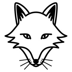 Fox face outline icon illustration