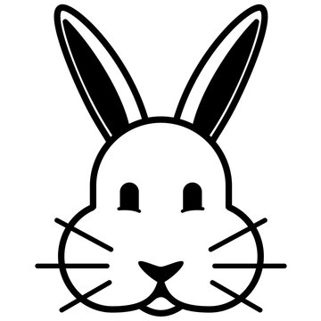 recommend clip art: Rabbit face outline icon illustration
