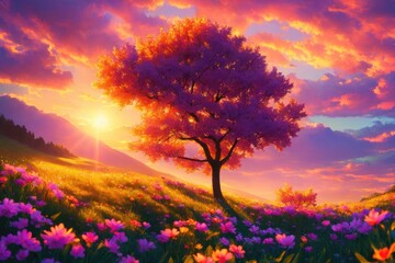 Obraz na płótnie Canvas El encanto de los rayos del amanecer sobre la belleza de la naturaleza: Un nuevo día de posibilidades - Generative AI 6
