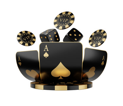 gold black card poker ace chip isolated on white background element. gold black card poker ace chip isolated element. gold black card poker ace isolated chip 3d render illustration element