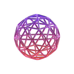 3d Rendering - Gradient Glass Abstract Geometric Object