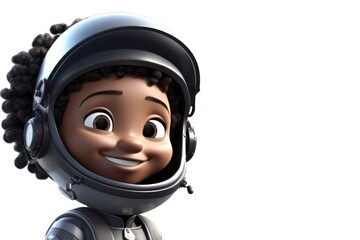 Black Woman Astronaut White Backdrop Isolated Extremely Gorgeous With Copy Space Generative AI