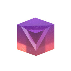 3d Rendering - Gradient Glass Abstract Geometric Object