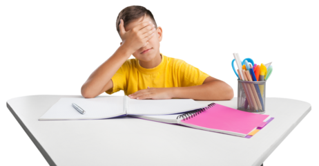 The child learning in school or home. Education concept