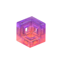 3d Rendering - Gradient Glass Abstract Geometric Object