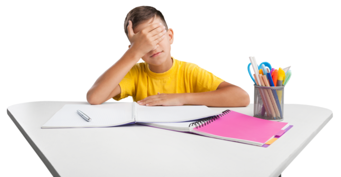 The child learning in school or home. Education concept