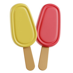 3D illustration of an icon featuring a colorful popsicle