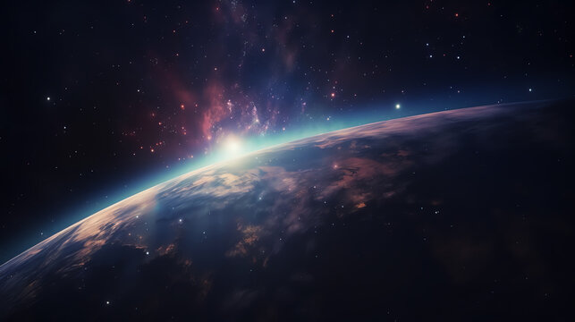 earth horizon from space ai generative
