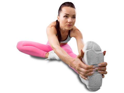 Beautiful young woman training and stretch