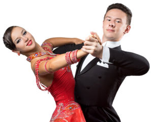 Feet of the professional tango dancers in a dancing movement