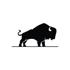Bison Bull Buffalo Angus Silhouette, buffalo bull logo design inspiration, vector illustration © kusumai