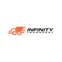 Infinity Transportation logo design. truck and infinity combination