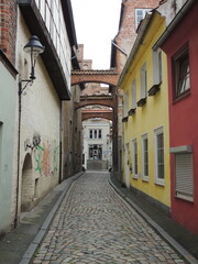 Narrow street in old city - Lübeck - Germany
