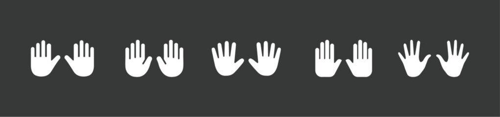 Hand icon set isolate on white background. A Helping Hand