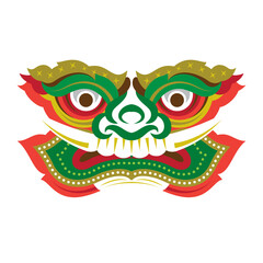 thailand giant yak khon mask graphic pattern design element illustration for decorative,printing,web,document,presentation,etc