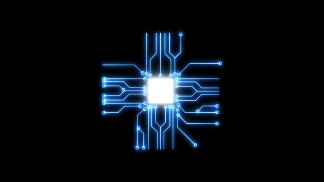 animation processor electric circuit line processor line board pcb ai artificial intelligence