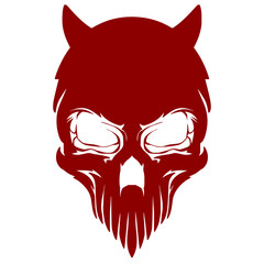 Skull head illustration art mascot logo darkness and horror