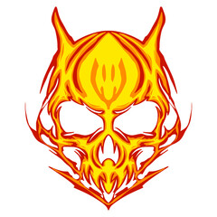 Skull head illustration art mascot logo darkness and horror
