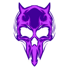 Skull head illustration art mascot logo darkness and horror