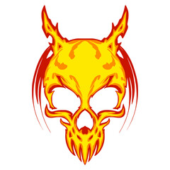 Skull head illustration art mascot logo darkness and horror