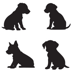 A silhouette of a dog