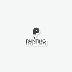 Painting logo template sticker icon