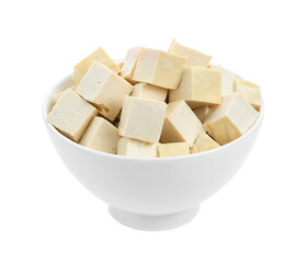 Tofu in a bowl isolated on transparent png