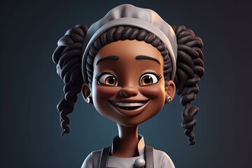 Black Woman Chef Very Attractive Backdrop Generative AI