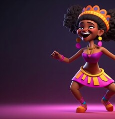 Black Female Dancer Very Attractive Backdrop Generative AI