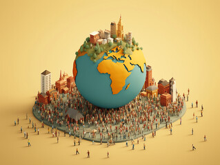 World Population Day Concept Illustration AI Generated