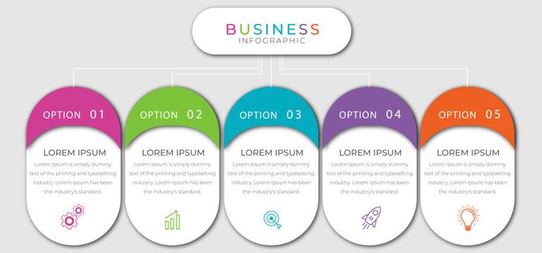 Tree steps modern business infographic template design
