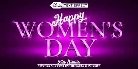 Luxury Elegant Happy Women's Day Vector Editable Text Effect Template