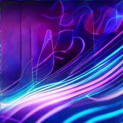 Data technology line particle background with blue and pink neon light. Abstract technology background. Connecting dots and lines on dark background. 3D rendering. Generative Ai,