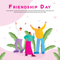 social media template vector illustration design happy Friendship Day