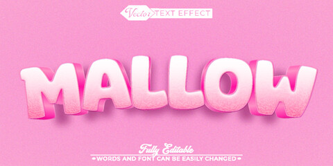 Cartoon Pink Sweet Mallow Editable Text Effect Template - obrazy, fototapety, plakaty