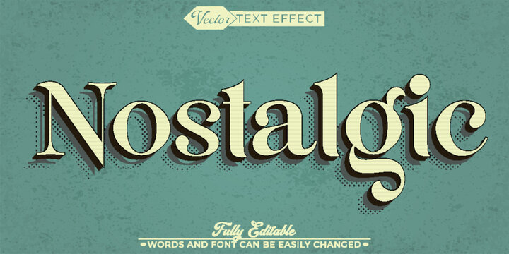 Vintage Nostalgic Editable Text Effect Template