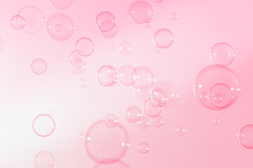 Beautiful Transparent A Pink Soap Bubbles. Abstract Background. Celebration Festive Backdrop. Freshness Soap Suds Bubbles Water	
