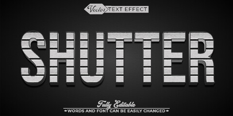 Fototapeta na wymiar Metal Shutter Editable Text Effect Template