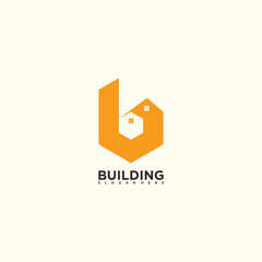 Building logo design with letter b idea