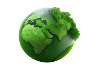 green earth isolated on white world environment 5 June concept, Generative ai