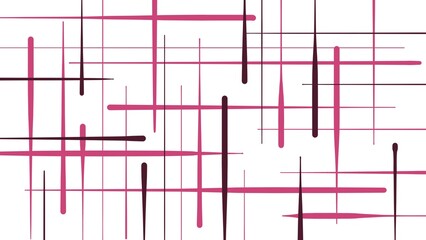 Abstract magenta lines, trendy wallpaper, contemporary art, crossing lines, white under layer, contrast, accent, tubes, industrial theme, change direction, geometrical, technical, crossing pipes