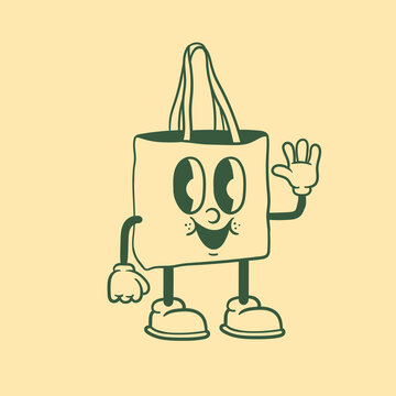 Vintage Character Design Of Tote Bag