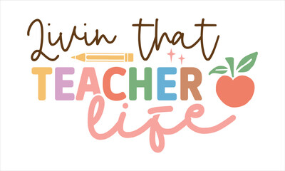 Retro Teacher SVG Design Template