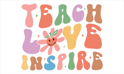 Retro Teacher SVG Design Template