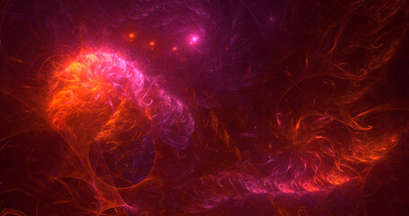 3D rendering abstract colorful fractal light background