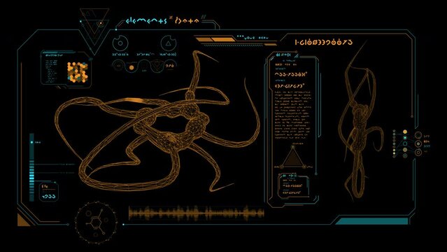 Biological research in an animated alien interface.