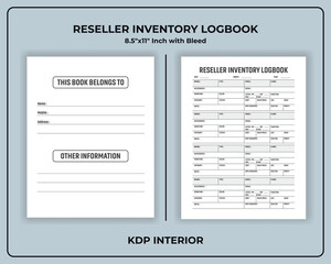 Reseller Inventory Log book Template