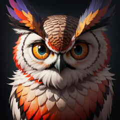 Close up portrait fantasy bird. Generative AI