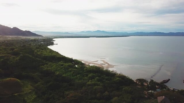 Nadi Fiji Bula holiday vacation island paradise aerial drone cinematic sunrise morning beautiful peaceful relaxing honeymoon adventure resort lagoon mountain beach jungle down movement