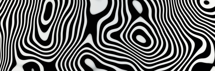 3d rendering illustration of stripes,wave,asymmetrical,abstract background black and white, zebra pattern for fabric,website banner.	
